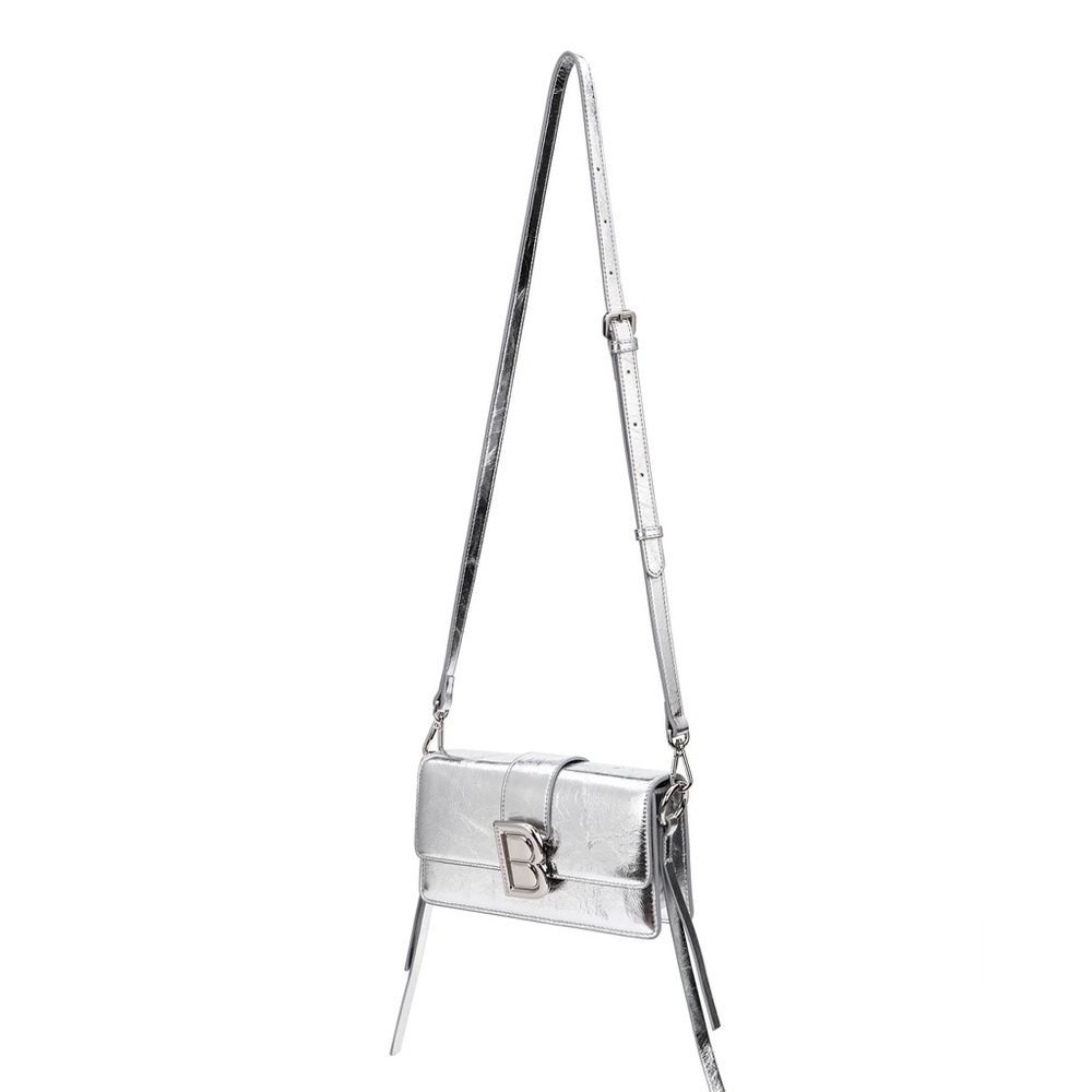Brandon Blackwood Medium Nia Bag- Metallic Silver Leather - Picture 7 of 9